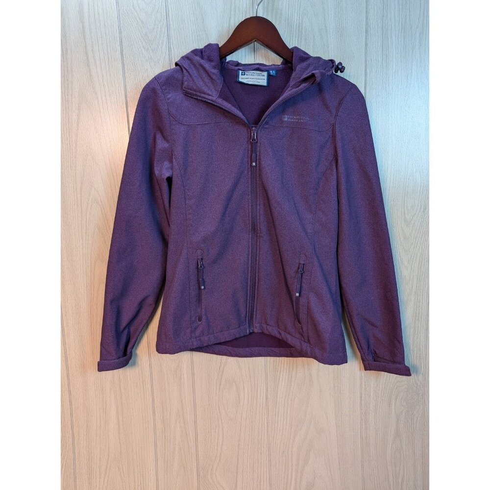 WOMENS MOUNTAIN WAREHOUSE SIZE UK 8 PURPLE Fleece Lined ZIP JACKET COAT HOOD
